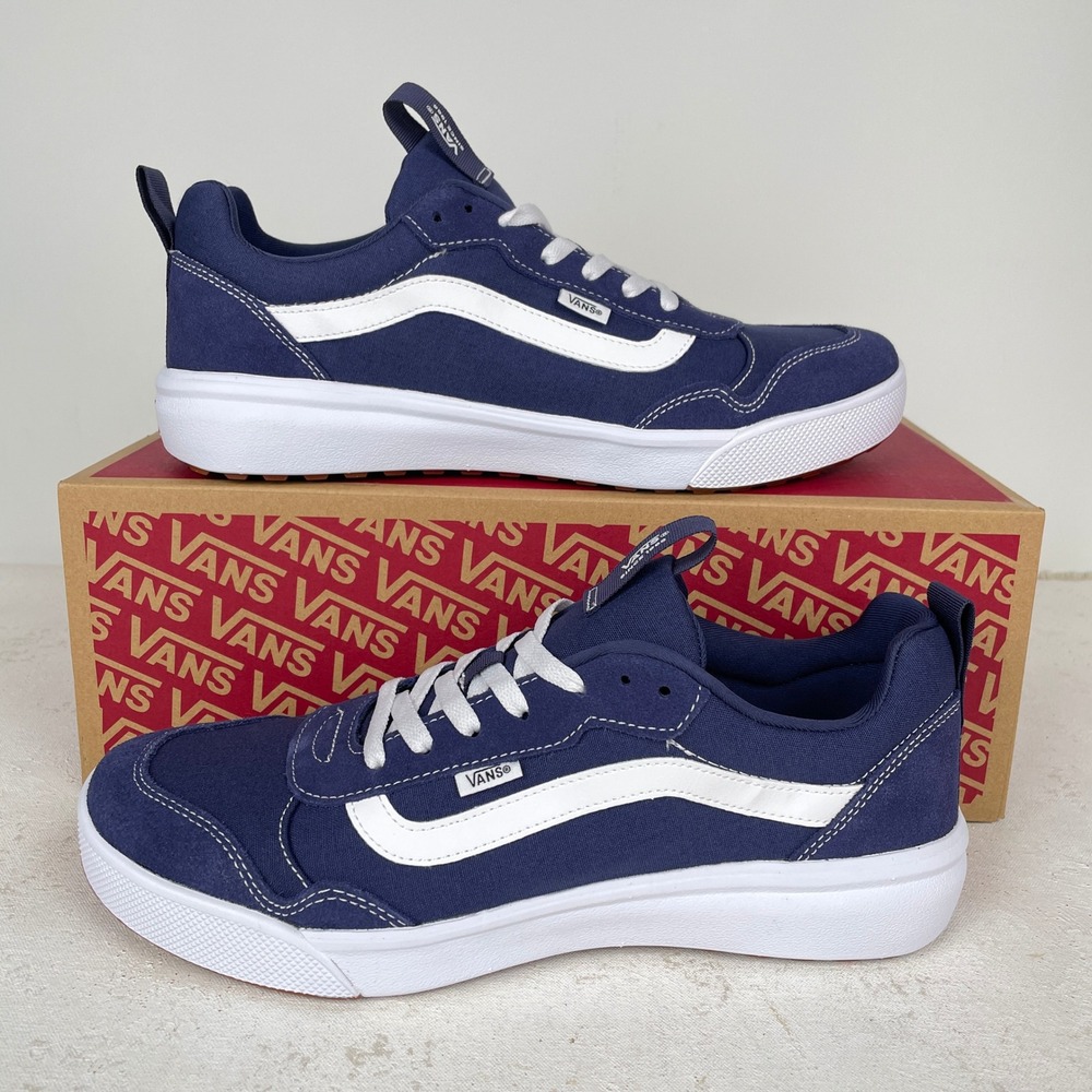 Vans Range Exp Skate Shoes Sneakers Suede Canvas Blue White Mens 13 VN000CY1EMT